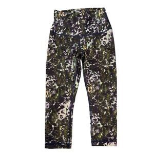 Lululemon Wunder Under Crop II Luxtreme Roll Down Floral Sport White Multi